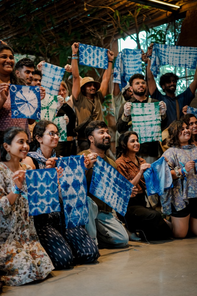 A shibori dyeing workshop at Bloom in Green